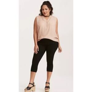 NEW Torrid Harper Blouse Top Blush Slub Sleeveless Pullover Semi Sheer Size 1X